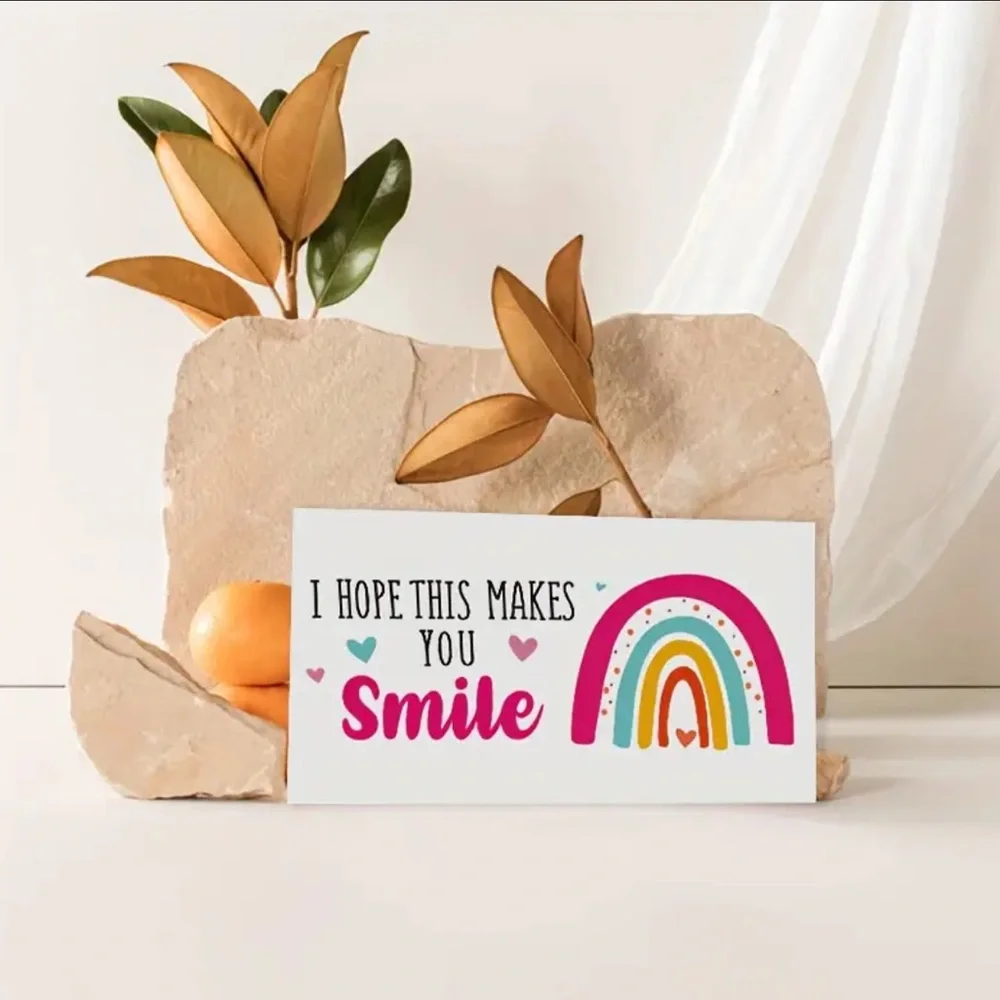 Cheerful Rainbow “HOPE THIS MAKES YOU SMILE, Cards, NEW, 50 pcs.